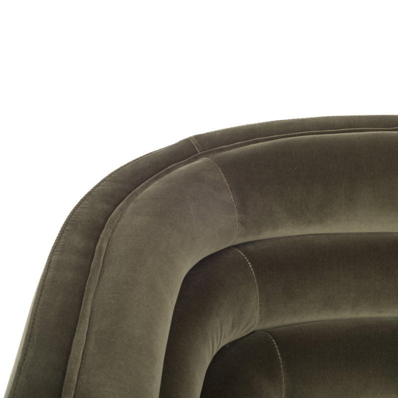 Fauteuil demi-tonneau Arvilla, Vert olive foncé Giotto
