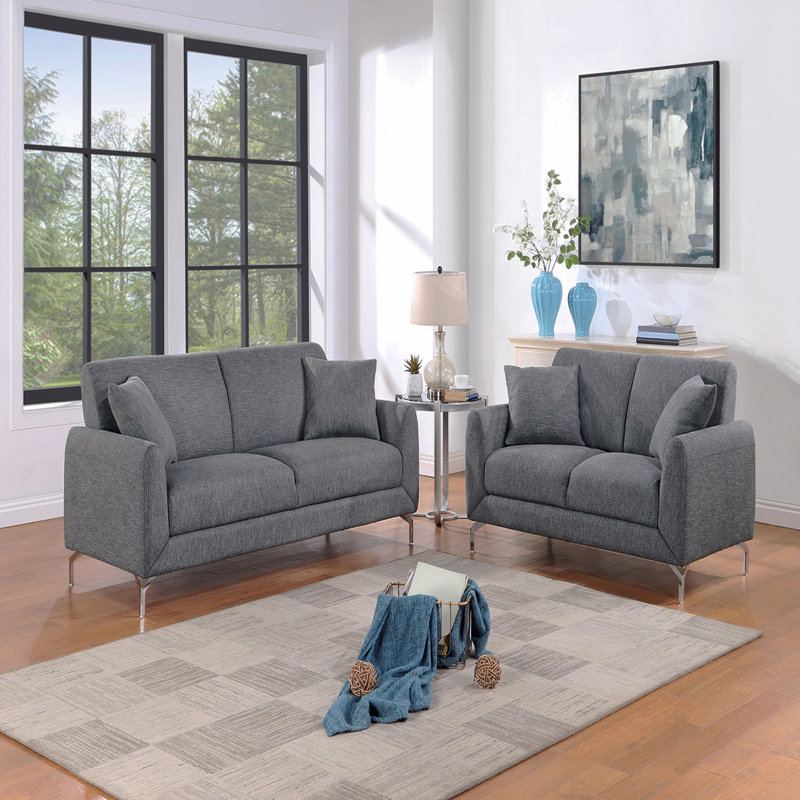 Ensemble de canapé 2 pièces Elegant, Gris foncé