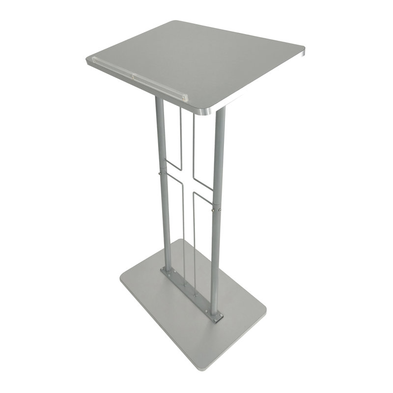 Fixturedisplays® Podium pour plancher, croix, acier et panneau de fibres à densité moyenne - Argent 119759