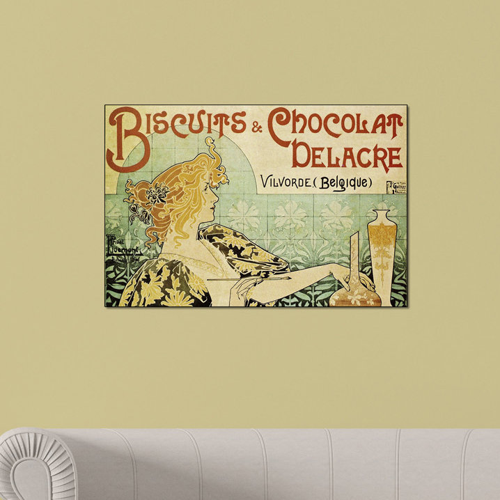 'Biscuits and Chocolat Delacre' Graphic Art Print, 60cm H x 90cm W x 1.8cm D