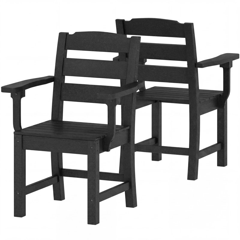 Chaises de salle à manger d'extérieur, Noir