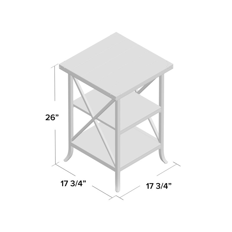 Kehl Brooklynn End Table, Driftwood Top/ Brown Base