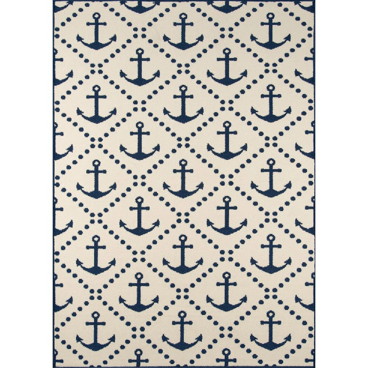 Tapis ivoire / bleu marine Yepez