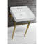 Évier de style console en laiton Kingstonian Edwardian de 20 pouces avec pieds en laiton (4 pouces, 3 trous)-50890483