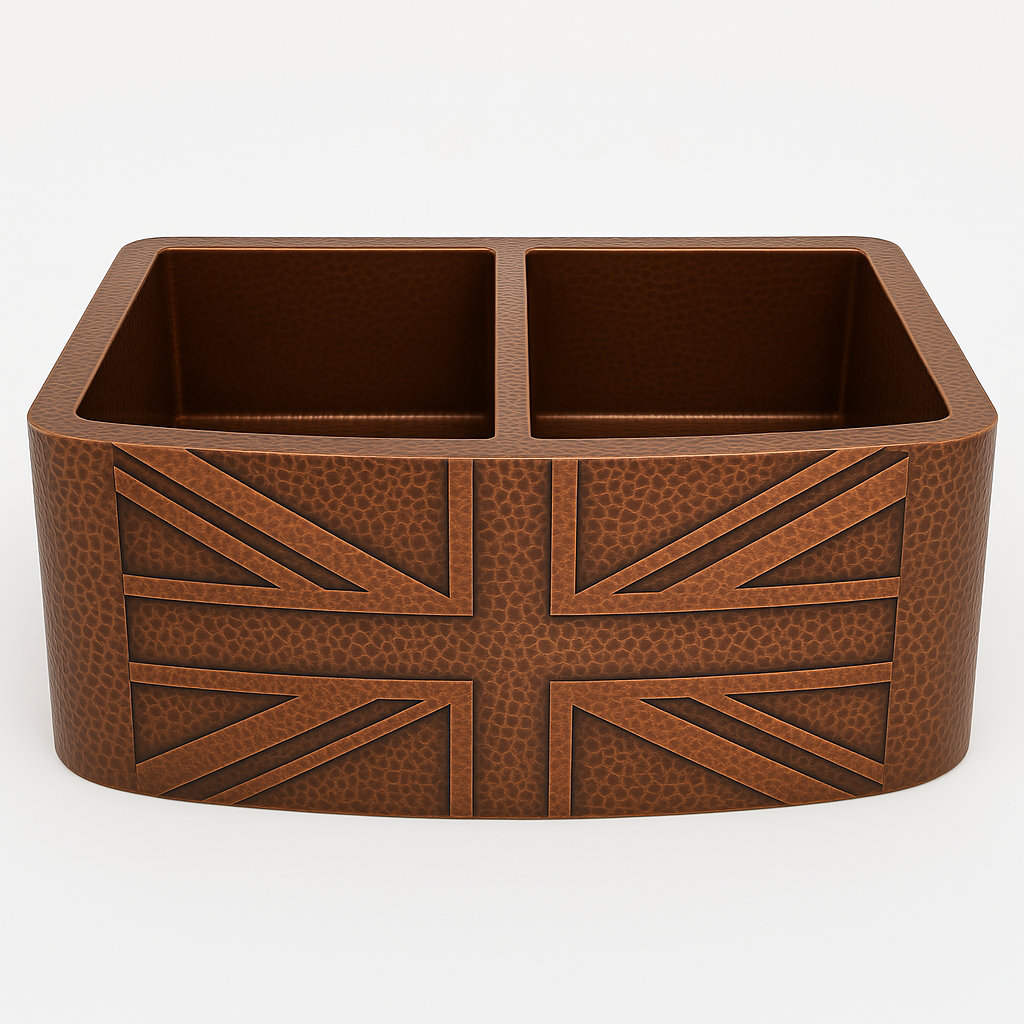 Trent Austin Design Tidworth 530mm W Double Bowl Copper Kitchen Sink