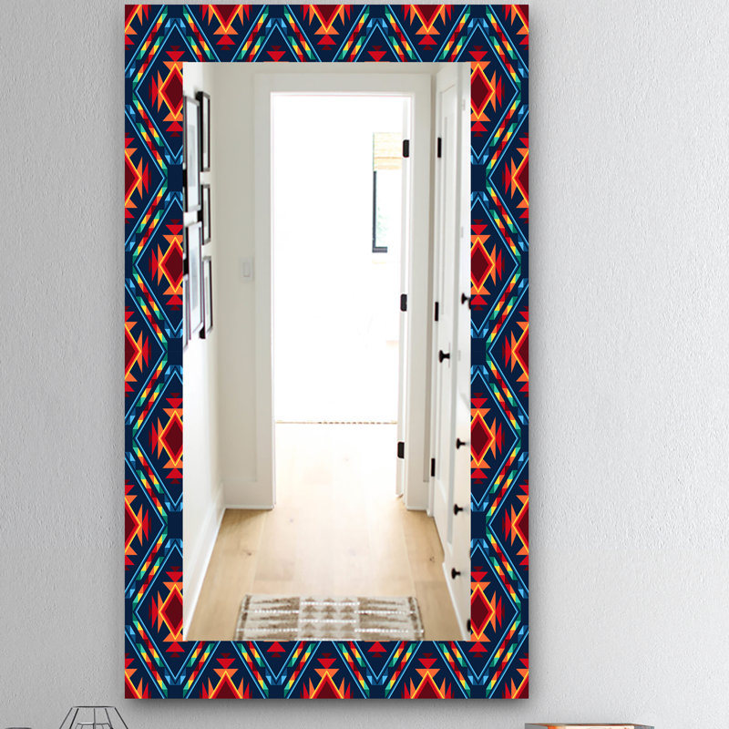 Miroir mural moderne avec cadre, H 39,4 po x l 29,5 po, Géométrique 1