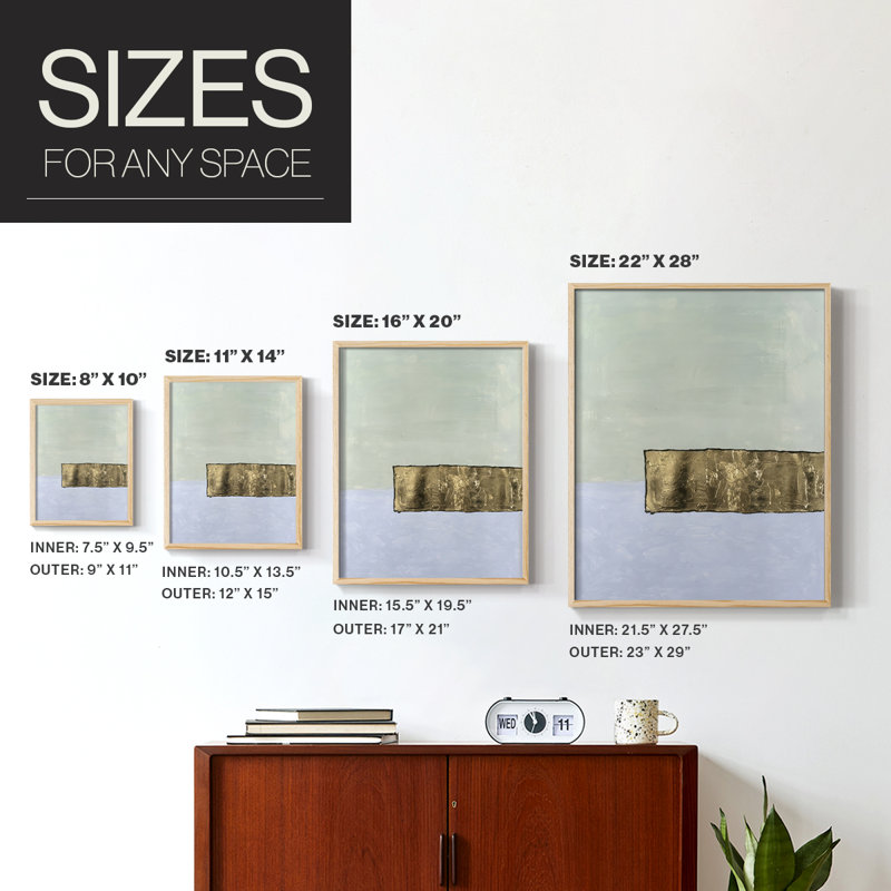 Colorfield Compliment III Framed Print - Solid Wood, Natural, 11" H x 9" W