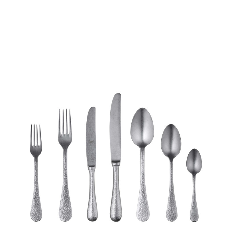 Epoque 42 - Piece Stainless Steel Flatware Set - Service for 6, Pewter