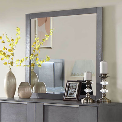 Miroir rectangulaire pour commode en bois