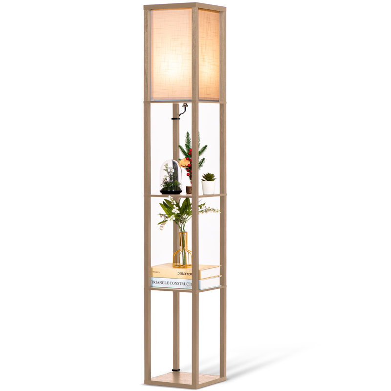 162.7cm Oil Rubbed Traditional Floor Lamp, Grey Brown