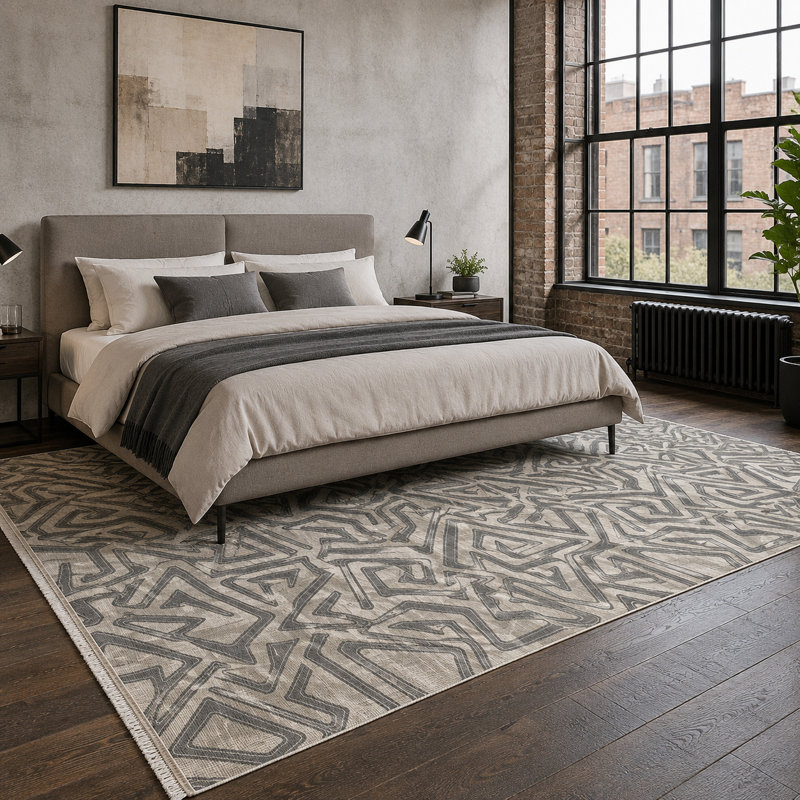 Trellis Cotton and Chenille Flatweave Area Rug, 155 x 230 cm