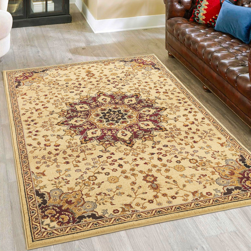 Classic GC_VIN5014 Cream 7 Ft. 10 In. X 10 Ft. 3 In. Area Rug, Rectangle 7'1" x 10'4"