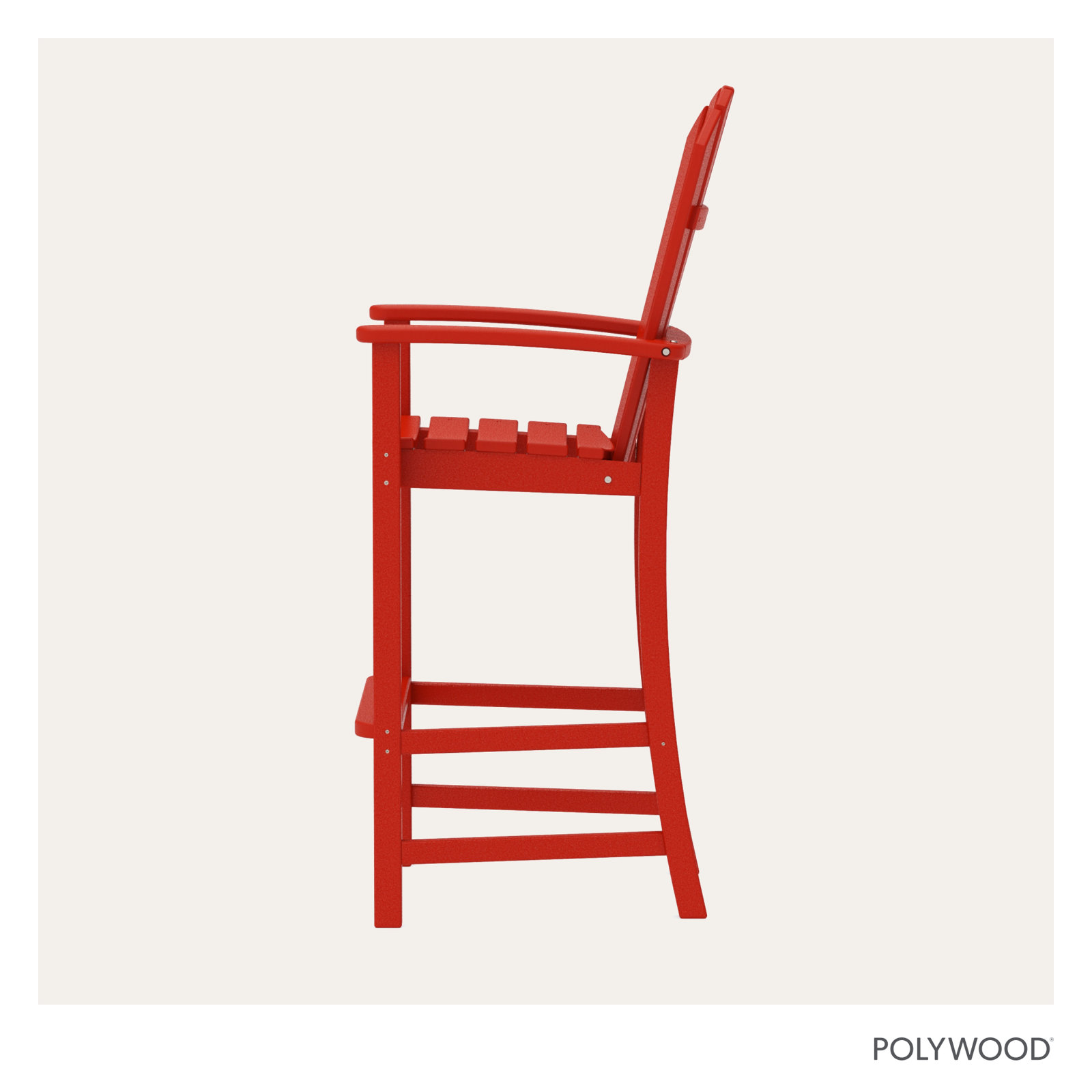POLYWOOD® Palm Coast Patio Bar Stool, Sunset Red