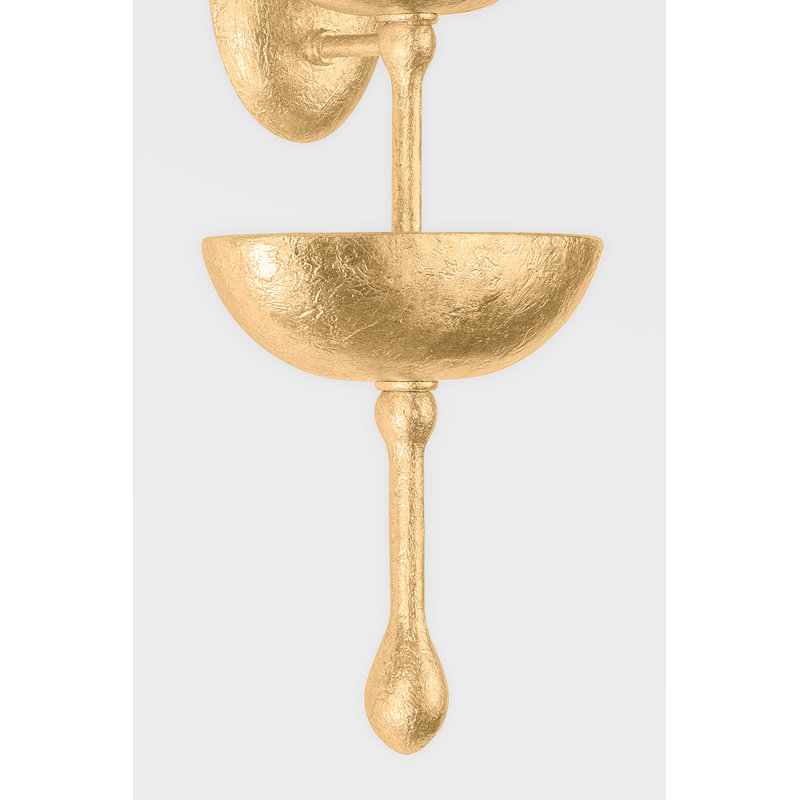 Aura 6 Light Wall Sconce, Vintage Gold Leaf