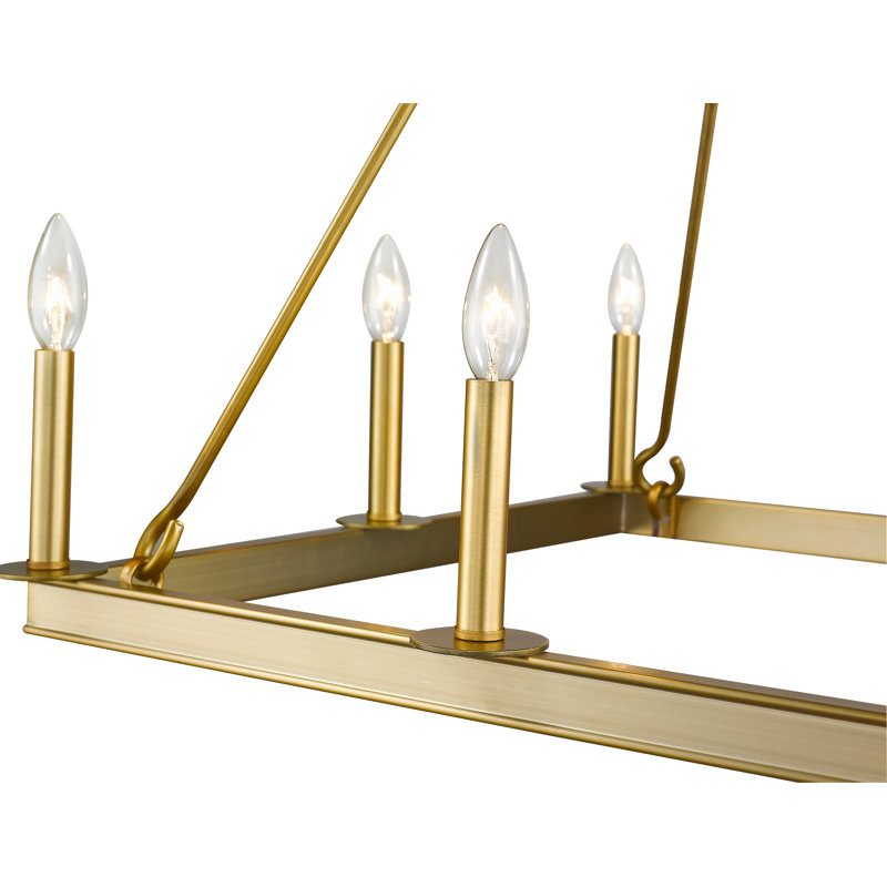 Hoglund 8 - Light Dimmable Geometric Chandelier, Olde Brass, 31.5" H x 26" W x 26" D