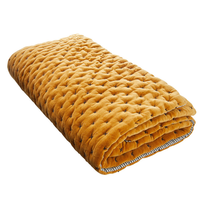Quilted Throw Blanket, Orange