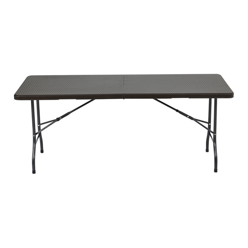 Ayvar Rectangular Metal Folding Outdoor Camping Table , 178cm cm W 74cm cm D, Black