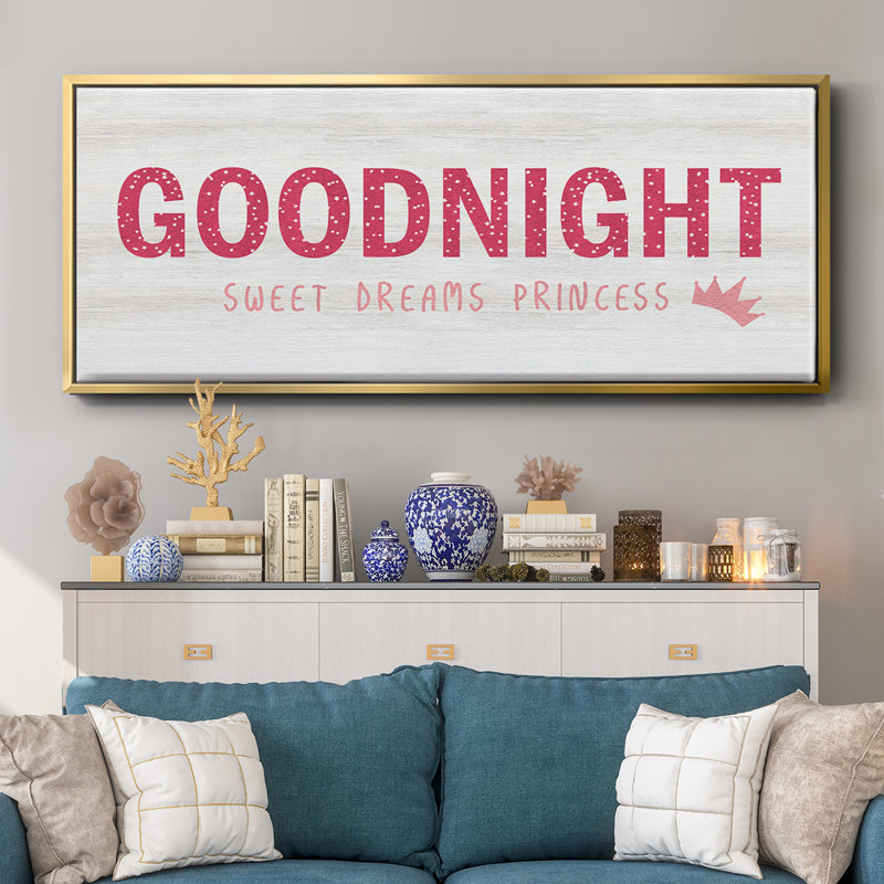 Princess Goodnight- Framed Canvas, 8" H x 20" W