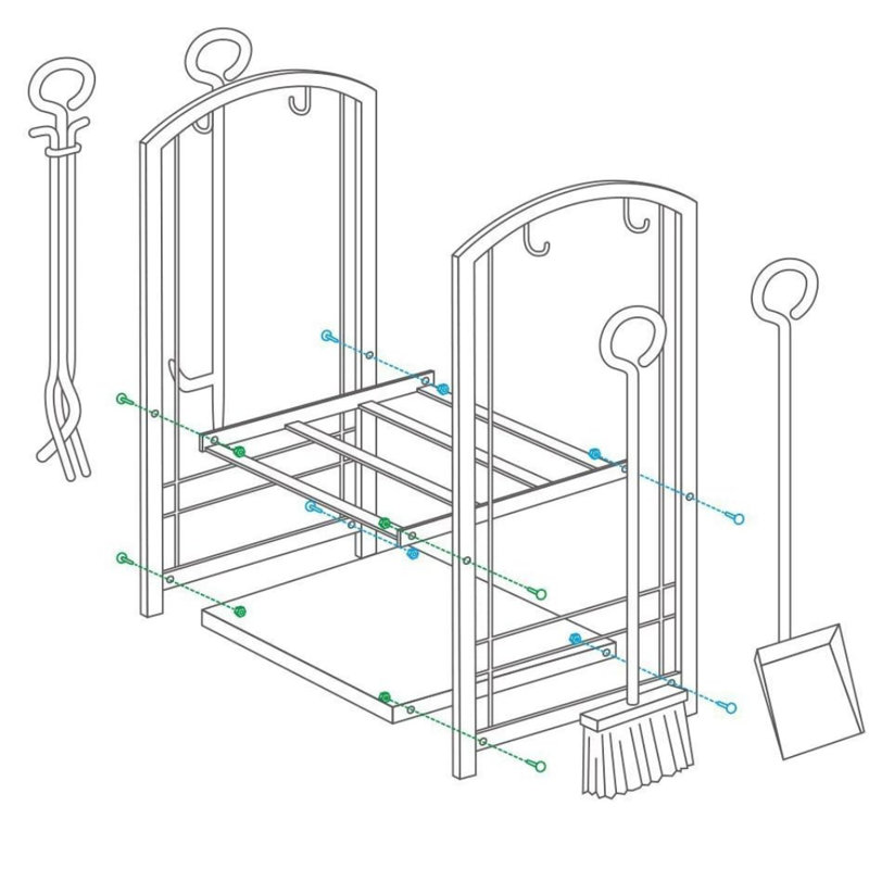 Barksdale 35.6cm W Metal Log Rack