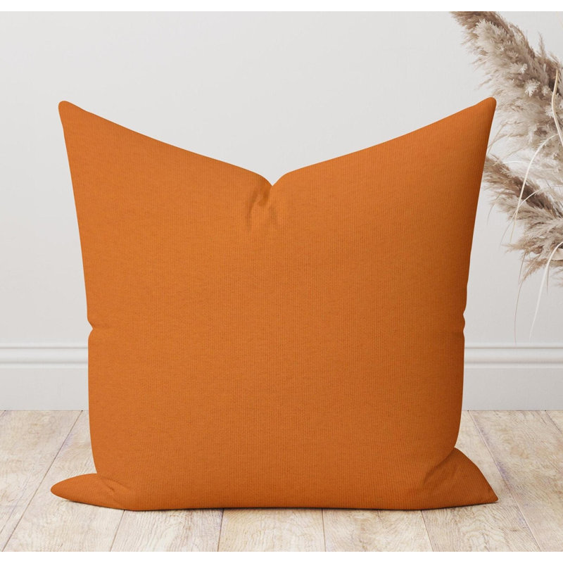Housse de coussin d'extérieur uni orange, Carré 19 po