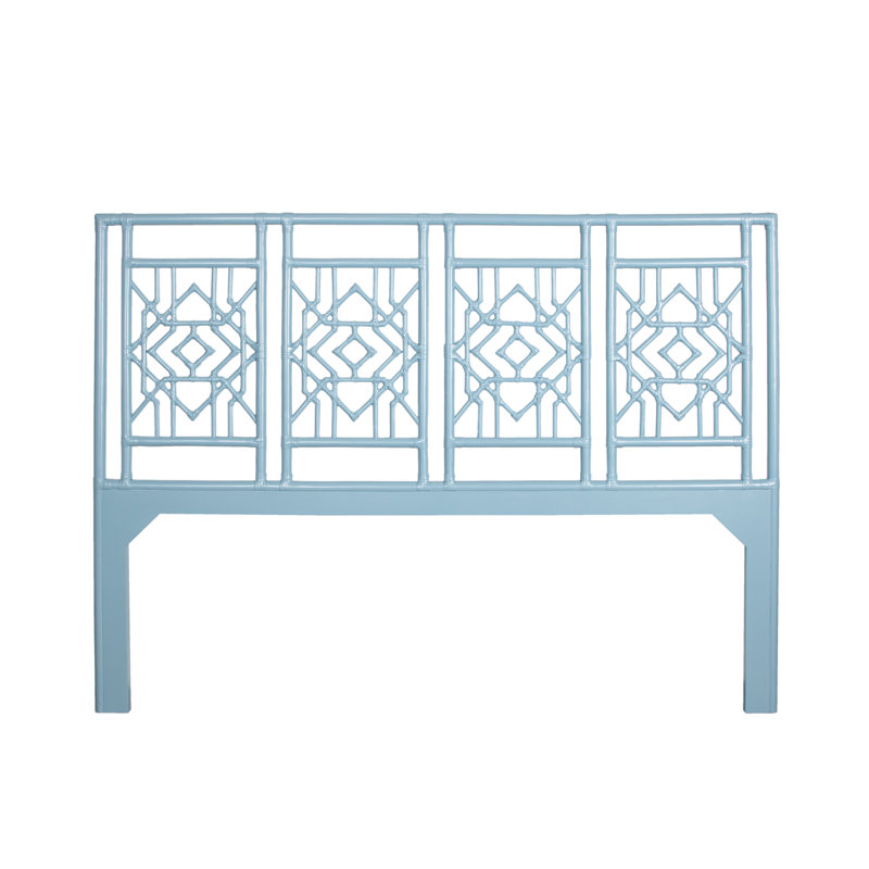 Tulum Open-Frame Headboard, King, Pool Blue