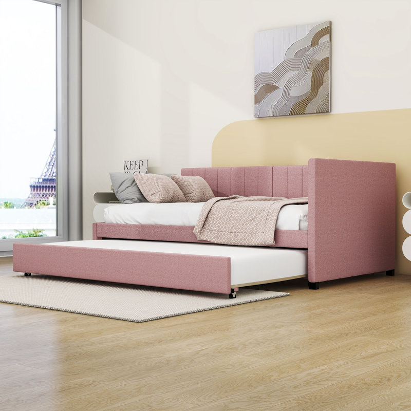 Thelman Upholstered Daybed, Twin, Pink