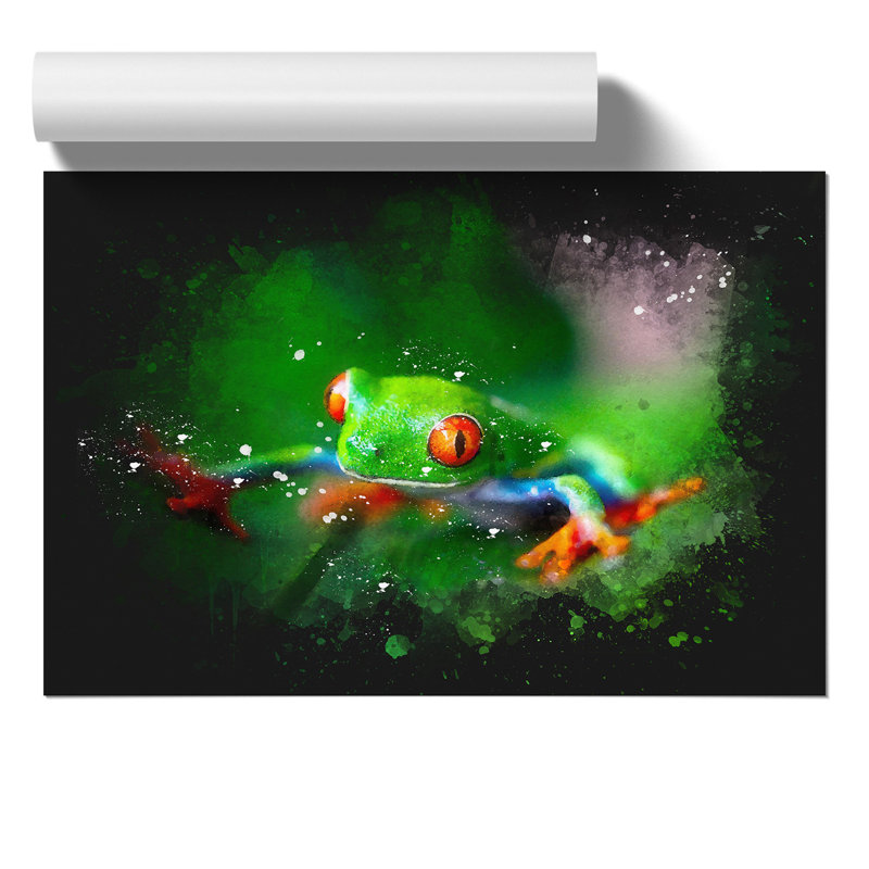 Tree Frog Paint Splash - Frameless Print, 21cm H x 30cm W x 0.1cm D