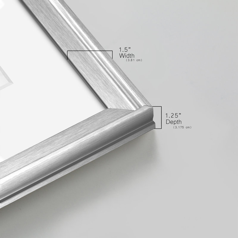 Gulf Shores III - peinture encadrée, Encadrement argenté, H 17,5 po x l 17,5 po x P 1,5 po
