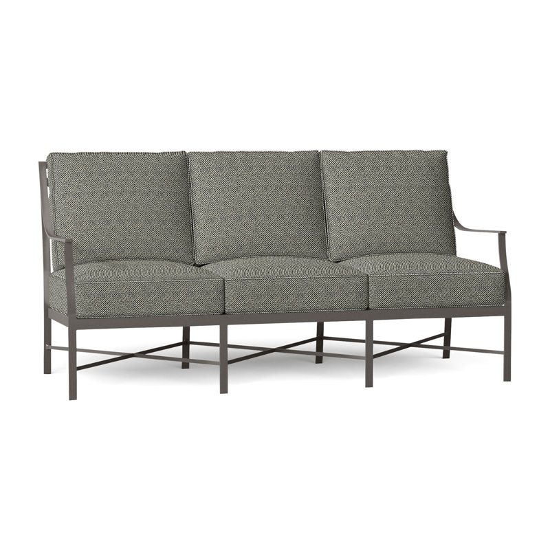 Monaco Aluminum Sofa - Slate Gray, Slate Gray, Welt, Avila Natural White