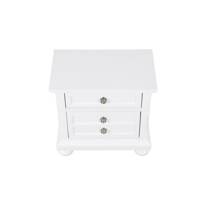 Table de chevet Meade, blanc, Blanc