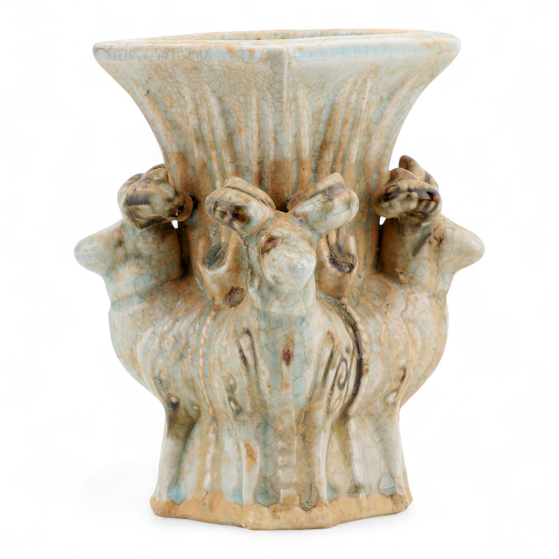 Porcelain Vase with Ram Motifs