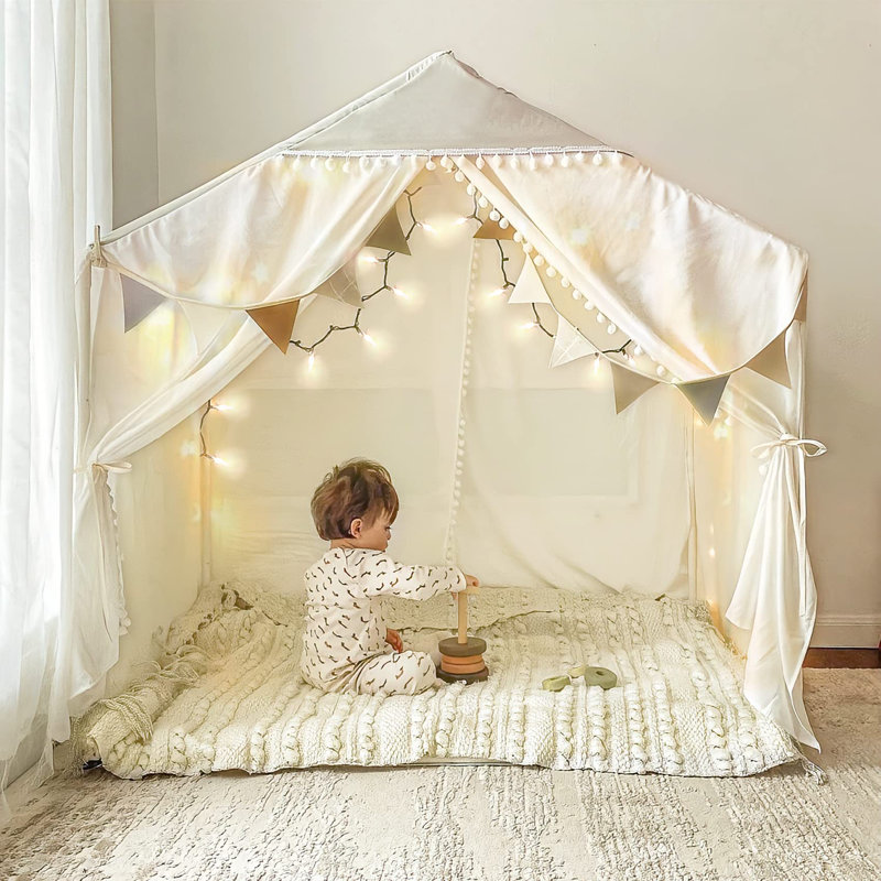 Generic 52'' W x 35.5'' D Indoor Polyester Play Tent, Green