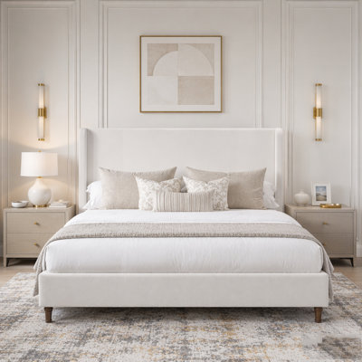 Elegant Simplicity Tall Headboard Upholstered Bed