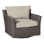 Fauteuil pivotant club tissé - noyer noir-62379960-63361372-70150079