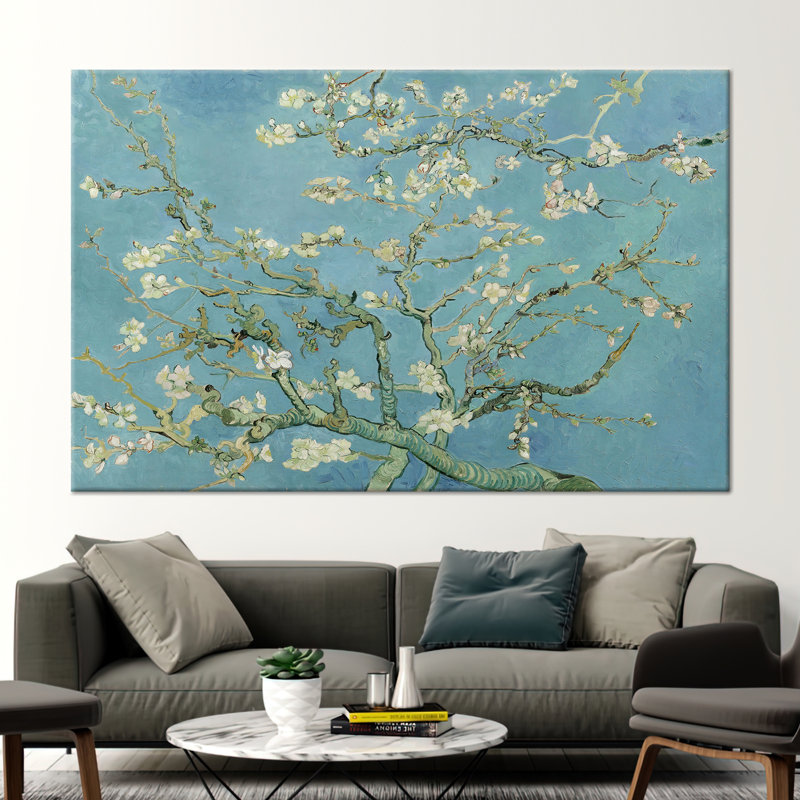 Toile d'arbre, toile d'amandier en fleurs, affiche célèbre, toile d'art fleur d'amandier, affiche de Vincent Van Gogh, art mural botanique,