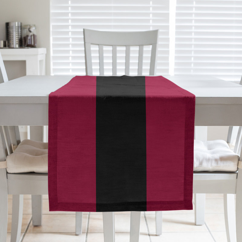 Miami Basketball Table Runner, 90" L x 16" W, Red/Black/Red, Cotton blend