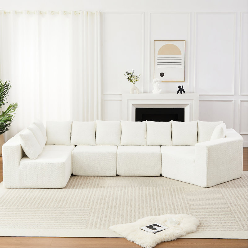 Canapés modernes spacieux en forme de L, tissu chenille, aucun assemblage requis, utilisation dans le salon