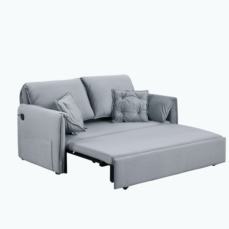 Canapé-lit escamotable, Velours gris velours