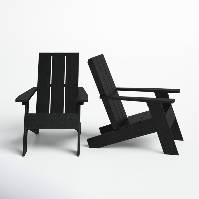 Byrnes Outdoor Adirondack Set, Black