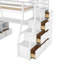 Lit mezzanine simple - blanc. Comprend 7 tiroirs, 2 tablettes et un secrétaire. Élégant. Bureau blanc pour plus de 6 ans pour 6 ans et plus-1280586862