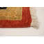 Tapis rouge en laine nouée à la main de conception unique 9 pi 3 po x 12 pi Nouvel Âge Yaak