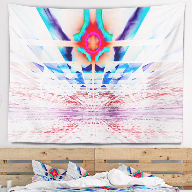 Tapisserie steampunk abstract cosmique horizons, H 68 po x l 80 po