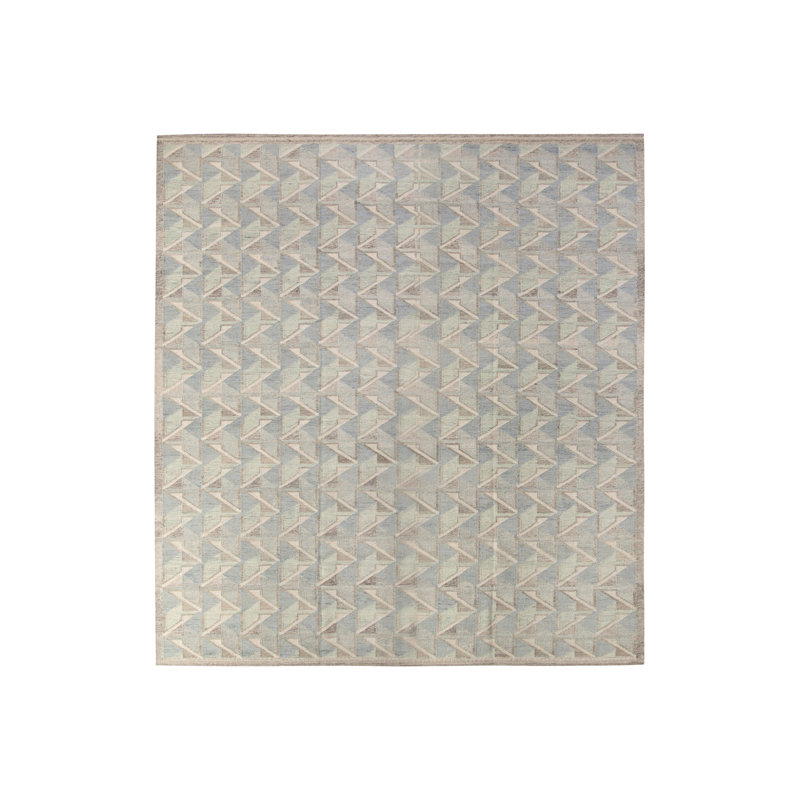 Scandinavian Wool Geometric Area Rug, Rectangle 10' x 14'