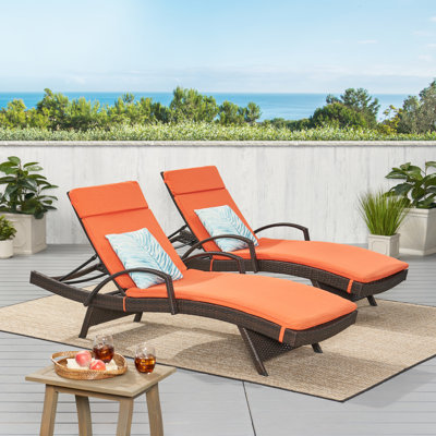 Billur Outdoor Chaise Lounge Set , Cushion Included