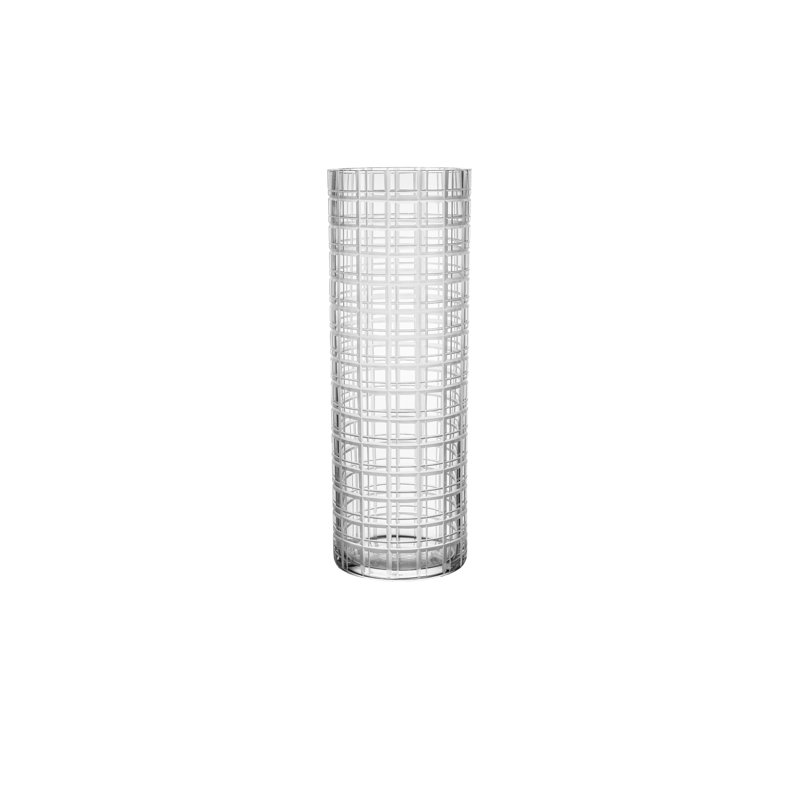 Vase de table Cut in Number Checker, H 13 po x l 4,65 po x P 4,65 po