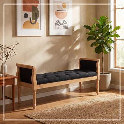 Banc capitonné avec accoudoirs courbés