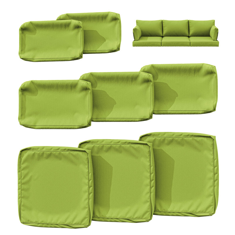 Cartert 8 Pcs Outdoor Cushion Covers Set For Outdoor Cushions and Patio Furniture Cushions Cover, Only Covers , Grass Green