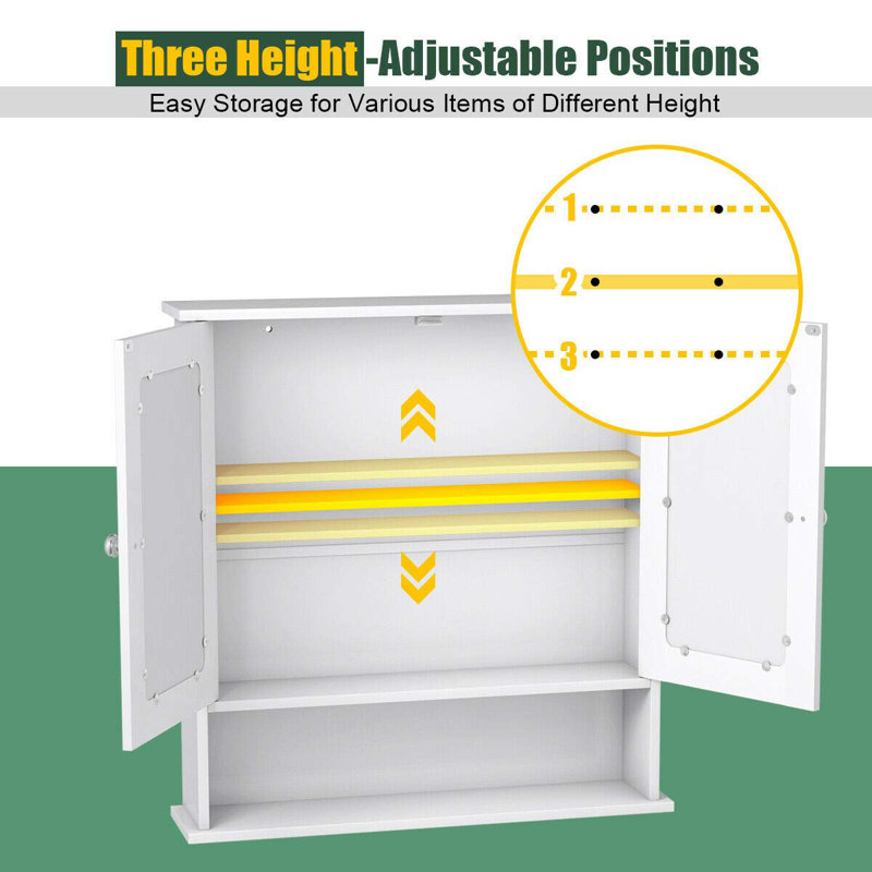 Leshanti Wall Bathroom Cabinet, White