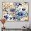 Classic Blue Harmony Bouquet - Art mural bleu 2 pièces