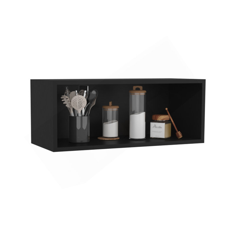 Armoire murale H 12 po, 1 tablette spacieuse, noir, Noir